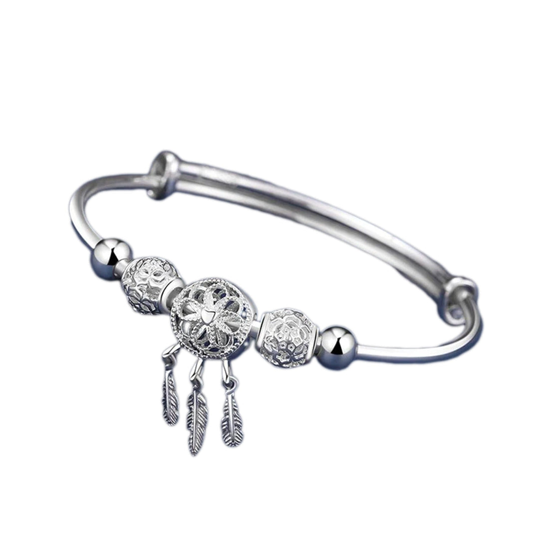 Elegant sterling silver drömfångare armband för dam, perfekt som present.