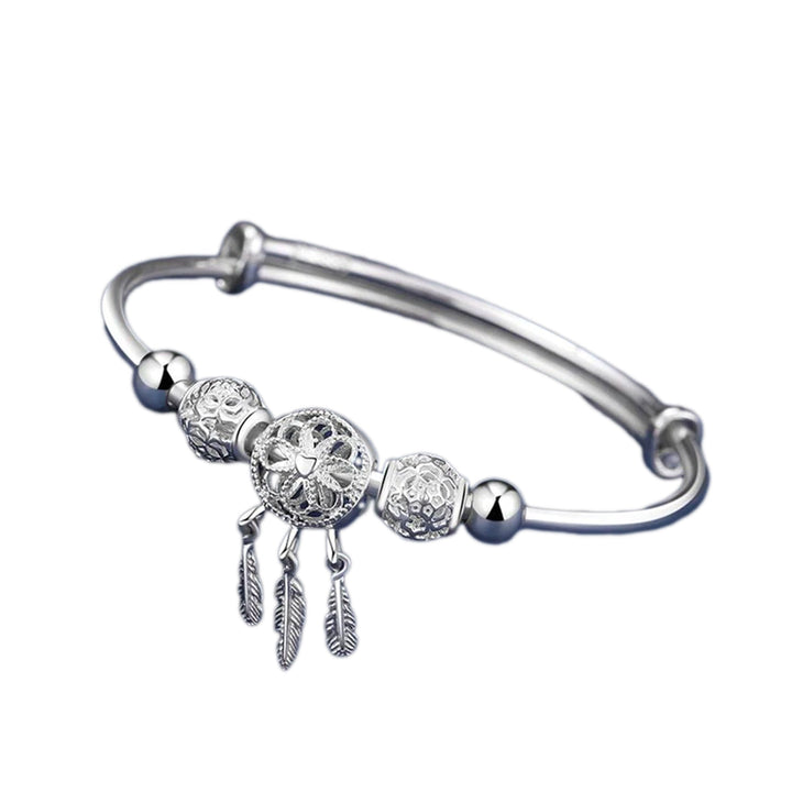 Elegant sterling silver drömfångare armband för dam, perfekt som present.