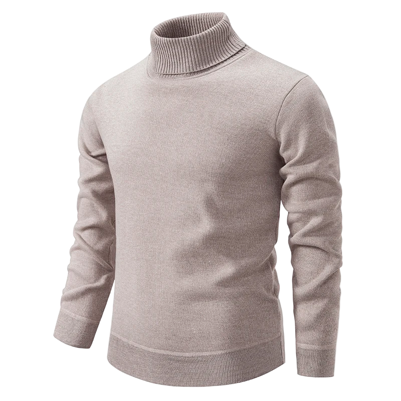 Elegant stickad dam rullkragetröja i mjukt material. Perfekt för höst- och vintermode.