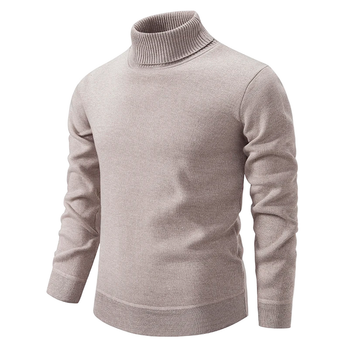 Elegant stickad dam rullkragetröja i mjukt material. Perfekt för höst- och vintermode.