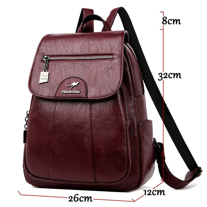 Elegant och praktisk damsryggsäck i bordeauxrött, en stilren damväska för mode och vardagsbruk.