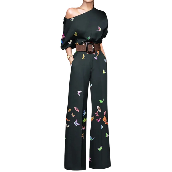 Elegant svart kvinnors jumpsuit för tidlös stil. Mångsidig festbyxdress, perfekt för stilrent mode.