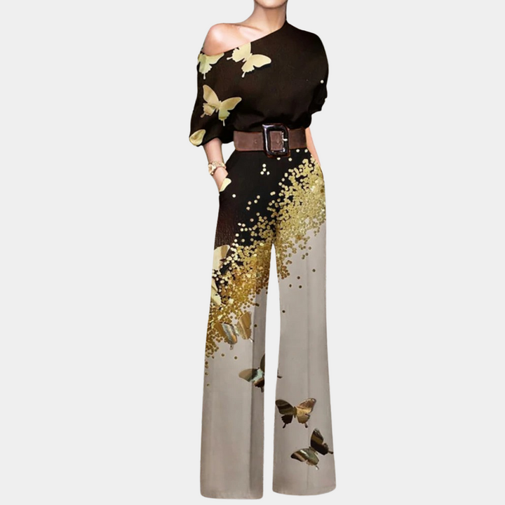 Stilren kvinnors jumpsuit med smickrande passform. En elegant byxdress för en modern och sofistikerad look.