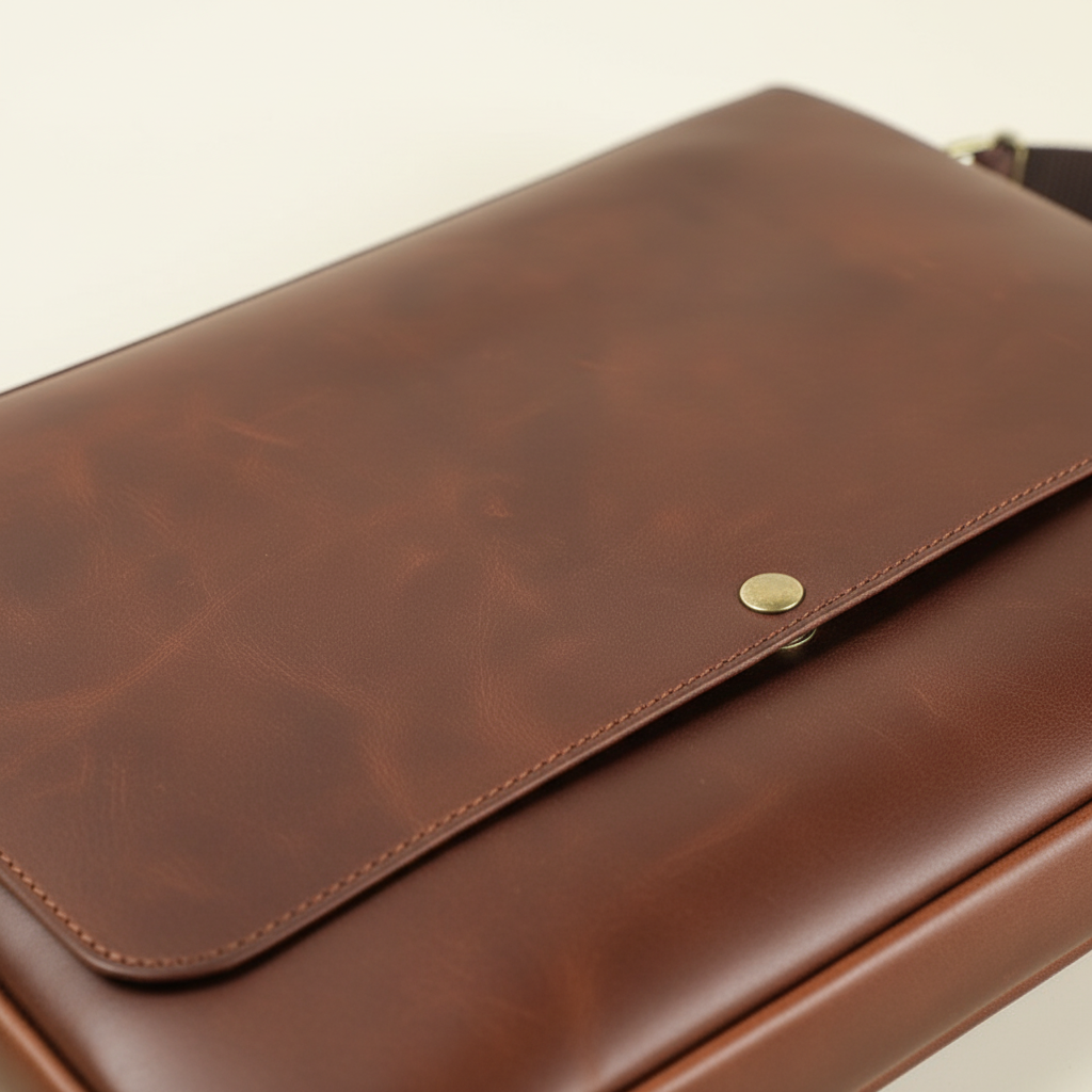 LeatherMate exklusiv skinn laptopväska, idealisk som elegant dam- & herr-arbetsväska eller kontorsväska.