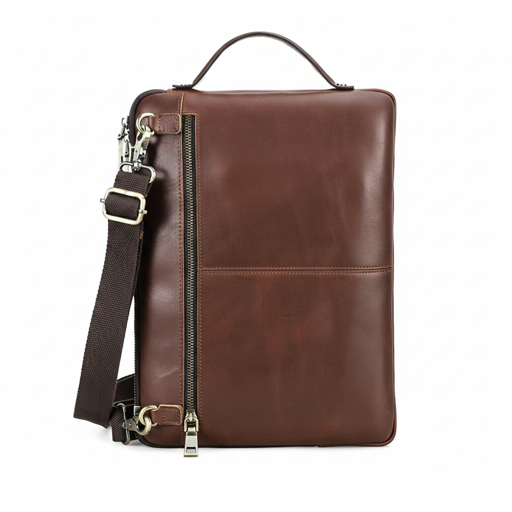Högkvalitativ unisex laptopväska för professionella. Elegant portfölj med skydd för teknik och dokument till arbetet.