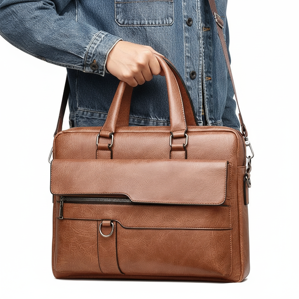 Modern laptopväska med elegant stil och organiserade fack. En professionell kontorsväska för daglig användning.