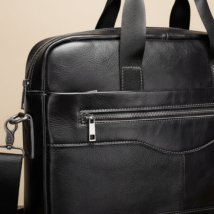 Mångsidig elegant laptopväska med axelrem & handtag. Unisex datorväska för arbete & fritid.