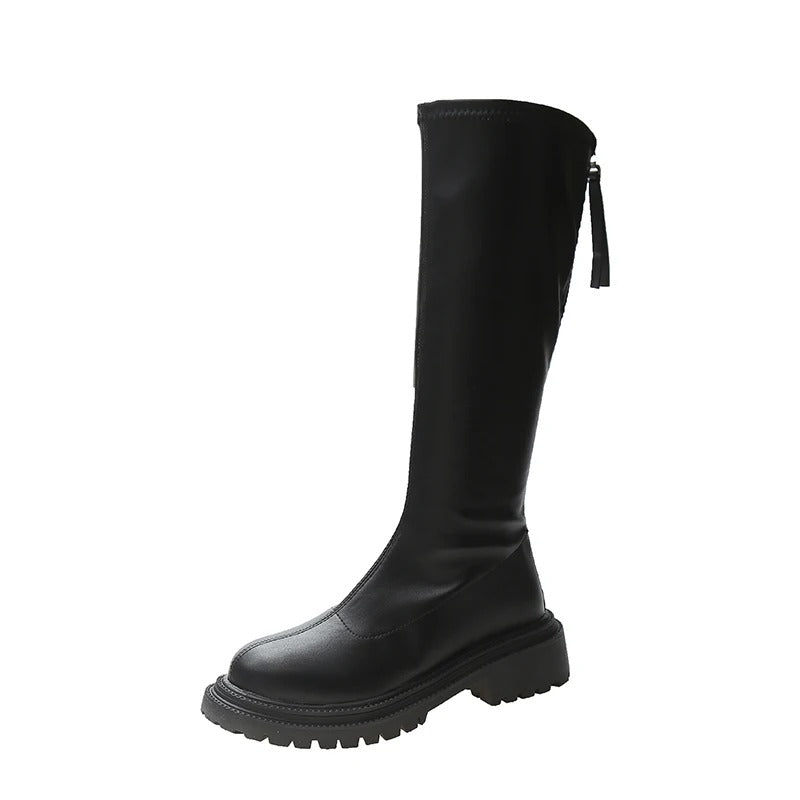 Varma & bekväma khaki höga stövlar för kvinnor, moderiktiga vinterstövlar för en elegant look.