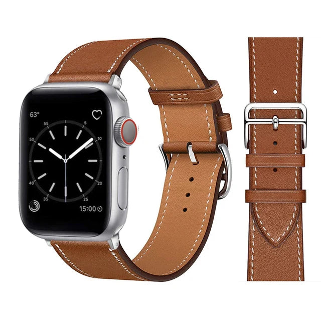 Elegant syntetläderarmband för smartklocka, kvinnors modeaccessoar med stilfull design och komfort.