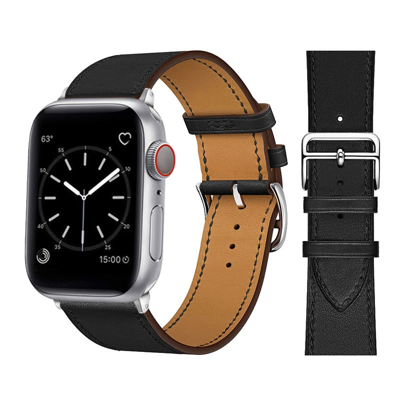 Stilfullt damarmband i läderimitation. Perfekt utbytesarmband för kvinnors smartklocka.