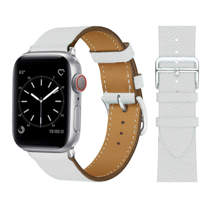 Stilfullt syntetläderarmband för smartklocka. Damarmband med hög komfort och modern design.