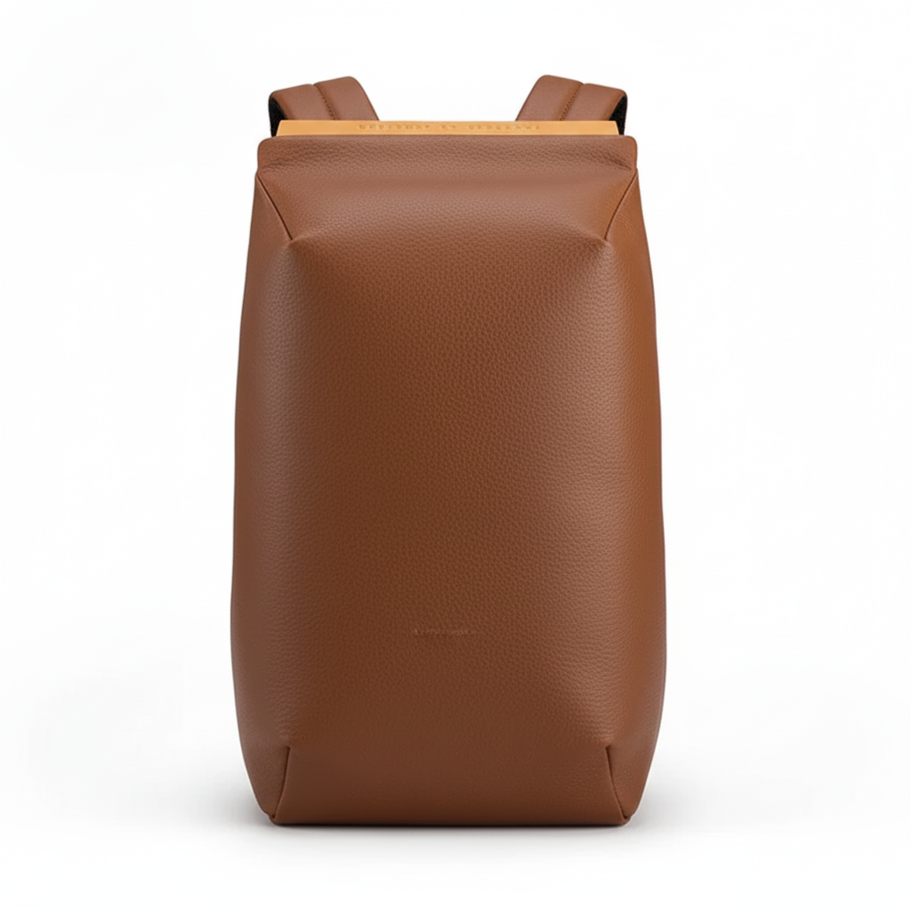 Klassisk brun läderryggsäck, handgjord för unisex bruk. Robust vardagsryggsäck med elegant finish.