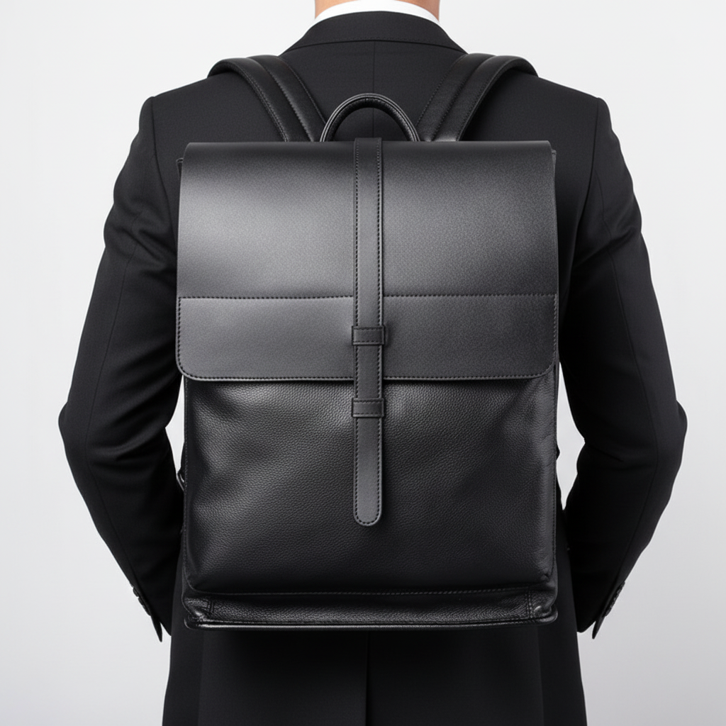 Premium unisex läder laptopväska, perfekt som funktionell arbetsväska eller elegant skolväska.