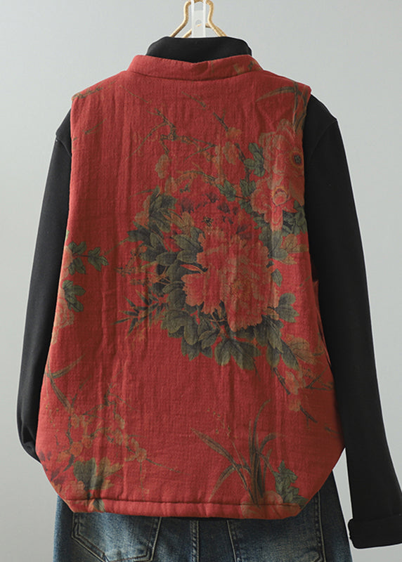 Stilren bomullsväst för kvinnor i vintage patchwork-stil med fransar. Mångsidig vinterväst.