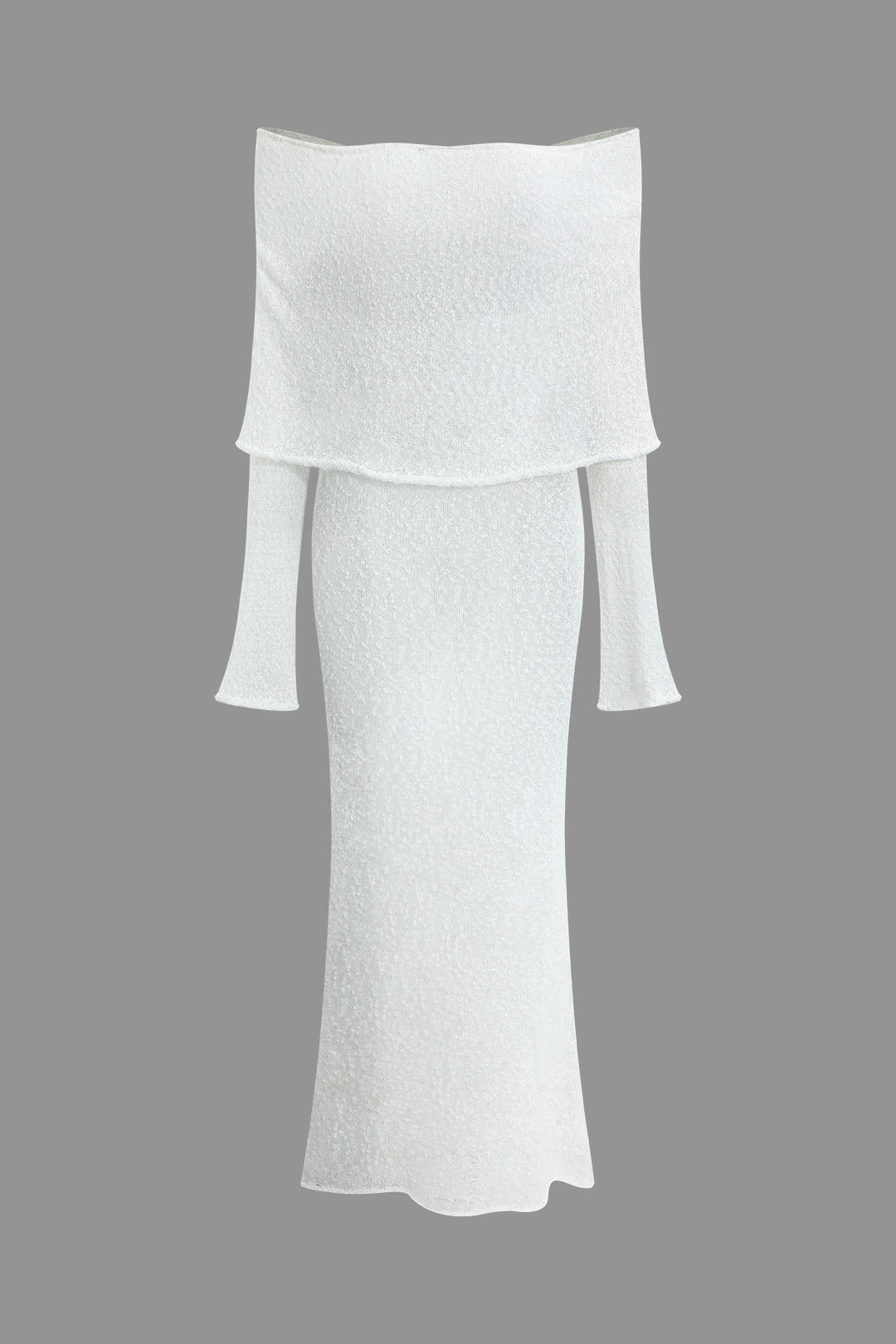Stilren festklänning, en elegant off shoulder maxiklänning för kvinnors mode och speciella tillfällen.