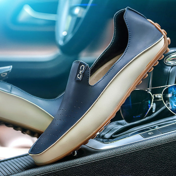 Stilrena herr Driving Loafers i romersk stil, komfortabla slip-on skor. Perfekta sommar- och vårskor för män.