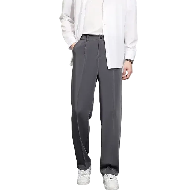 Eleganta herrbyxor i sidenstil för smart casual, bekväma och stretchiga. Perfekta för vardag och fest.