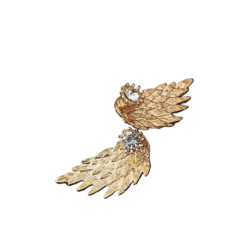 Eleganta örhängen med änglavingar för kvinnor. Glittrande zirkonia smycken i silver. Perfekt modeaccessoar.