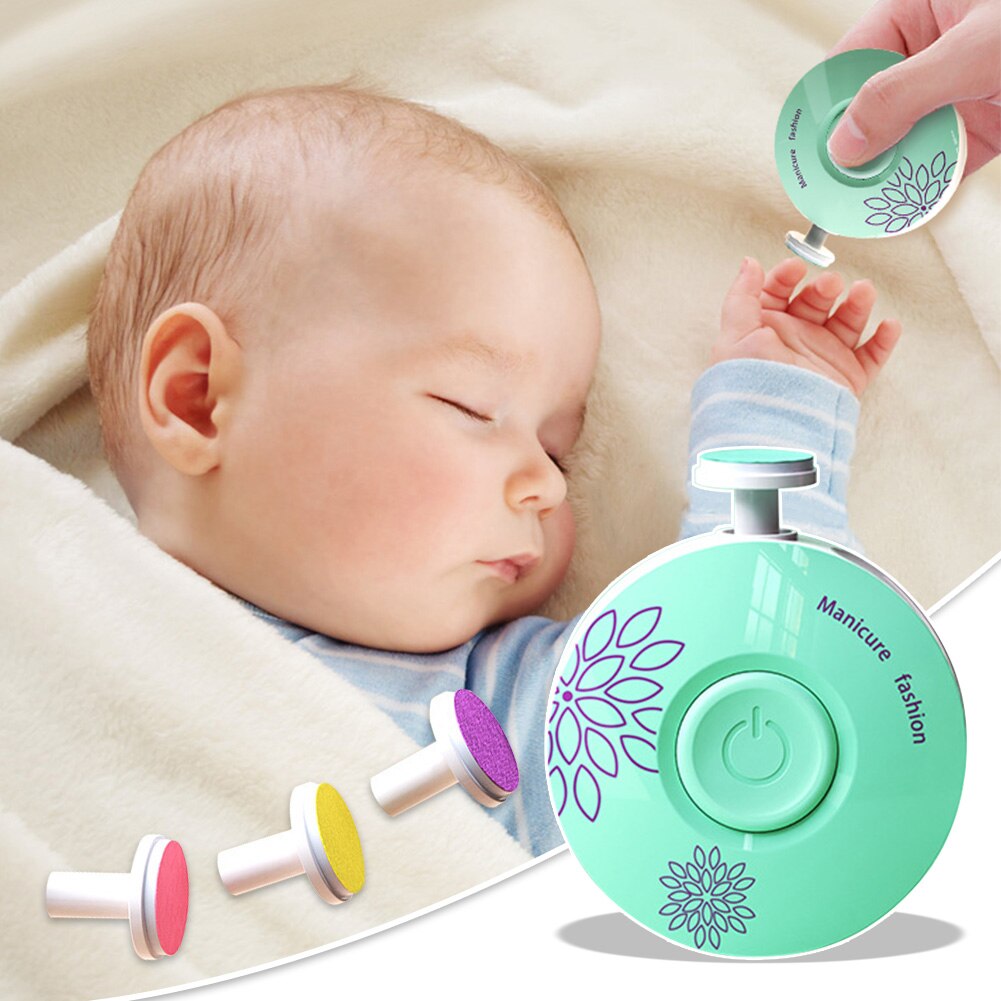 Elektrisk baby nagelfil för skonsam nagelvård av nyfödda och små barn, säker och tyst.