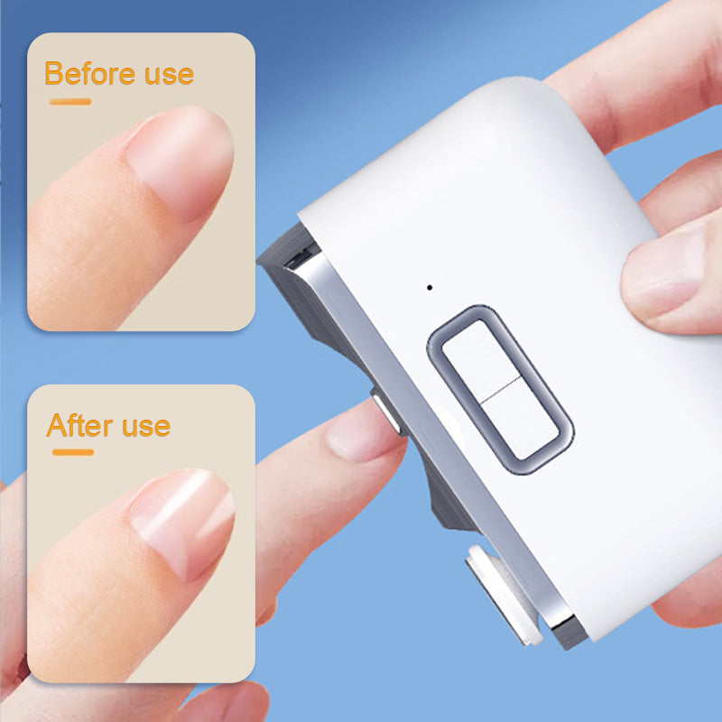 Modern elektrisk tånagelklippare. Uppladdningsbar trimmer som förenklar nagelvård & hygien.