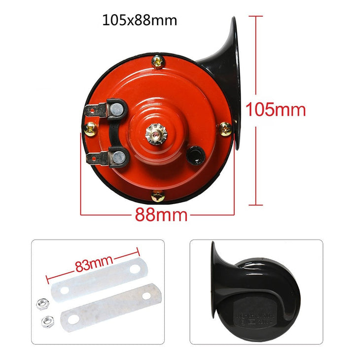 Varna med 300 dB elektriskt lufthorn, 12V snigelhorn för bil, lastbil, motorcykel. Förbättrad säkerhet.