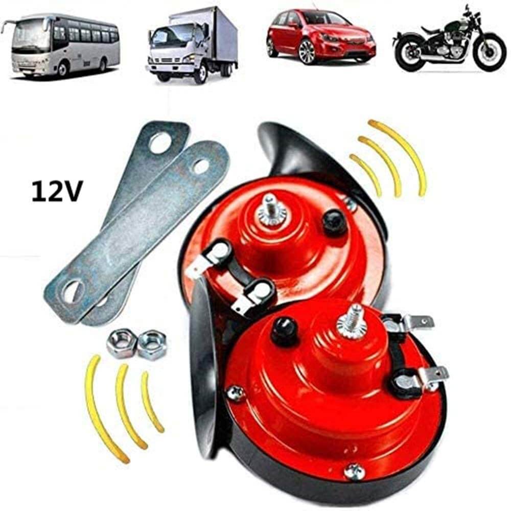 Universellt 12V fordonshorn, elektriskt snigelhorn för bil, lastbil, motorcykel, båt. Starkt 300 dB.