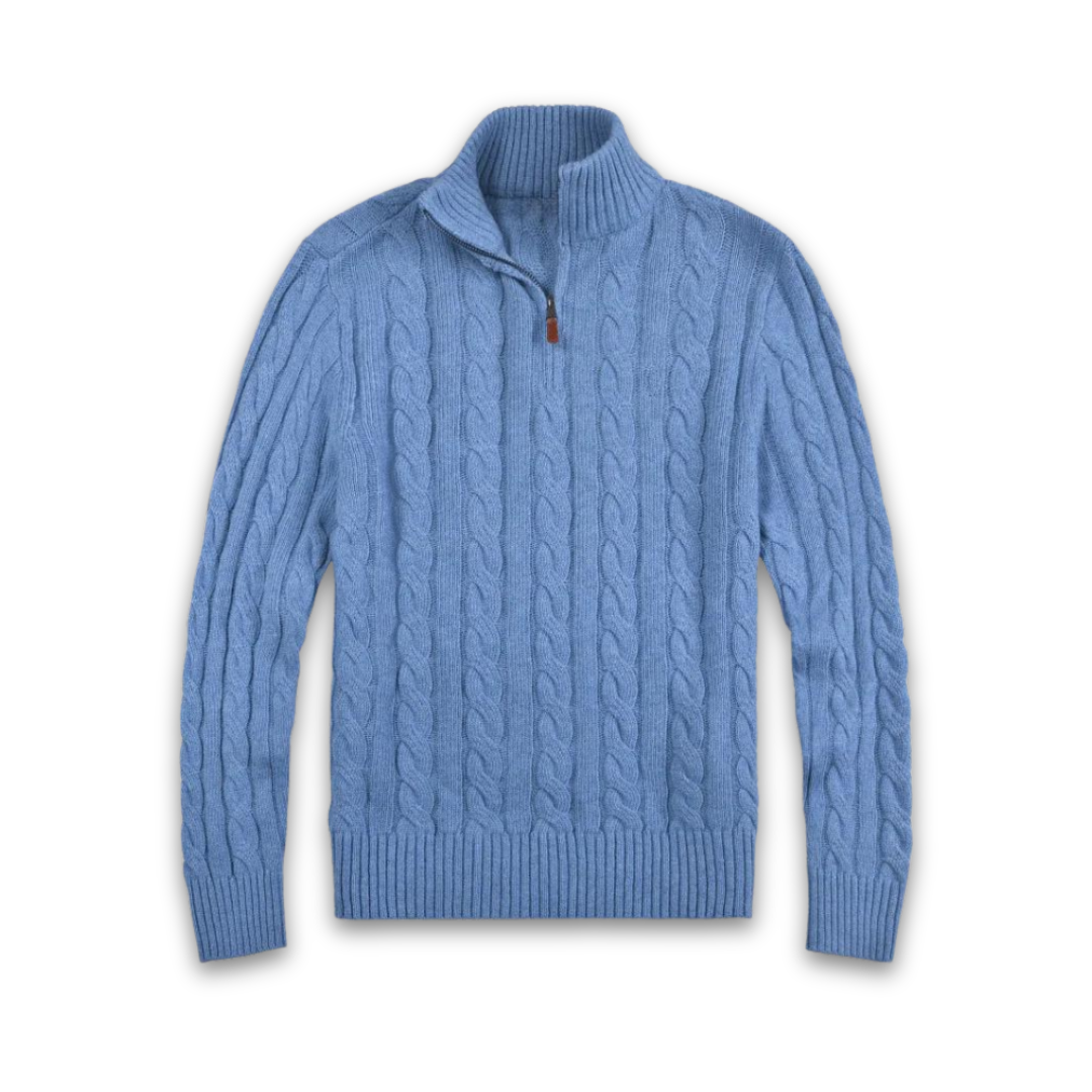 Stilren vårtröja för män med praktisk halv dragkedja, idealisk för casual look.