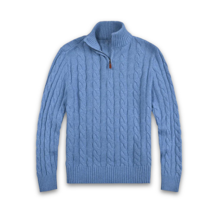 Stilren vårtröja för män med praktisk halv dragkedja, idealisk för casual look.
