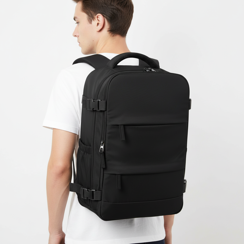 Unisex reseryggsäck CabinMate, buren på ryggen. Kompakt, ergonomisk & stilren kabinryggsäck för alla.