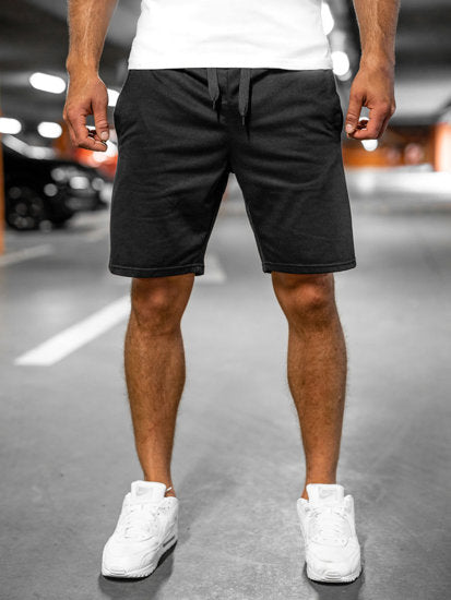 Shorts för män med avslappnad passform, enfärgade och bekväma för sommaraktiviteter.
