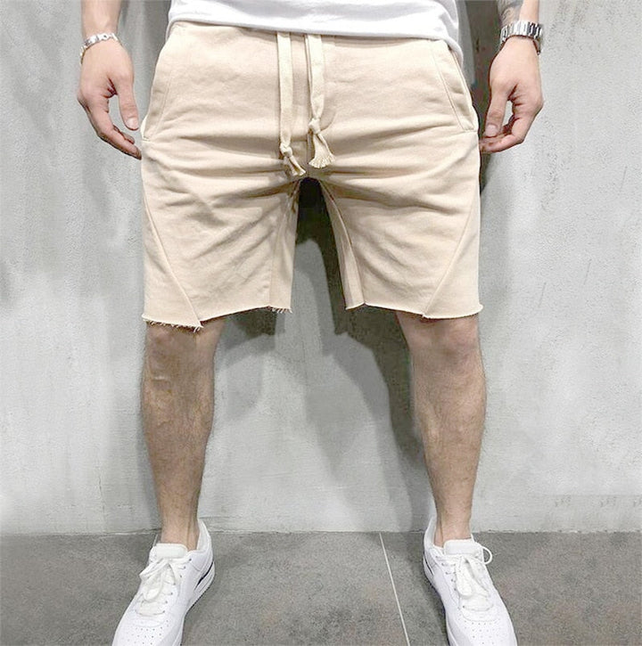 Mjuka och luftiga semestershorts för män, enfärgade, perfekta för stranden.