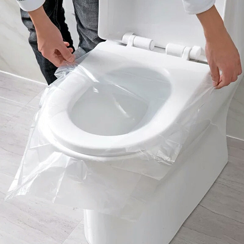 Praktiskt engångsskydd för toalettsitsen. Perfekt för personlig hygien borta, resor och camping.