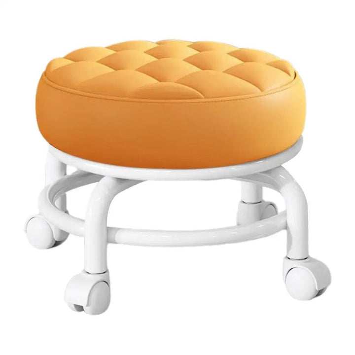 Svart justerbar kontorspall på hjul för flexibelt arbete. Ergonomisk arbetsstol som mobilpall.