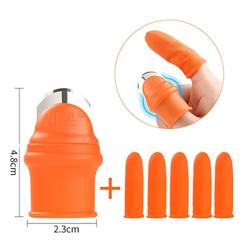 Ergonomisk tumkniv med silikonhandtag för effektiv skörd och trädgårdsarbete. Rostfritt stål.