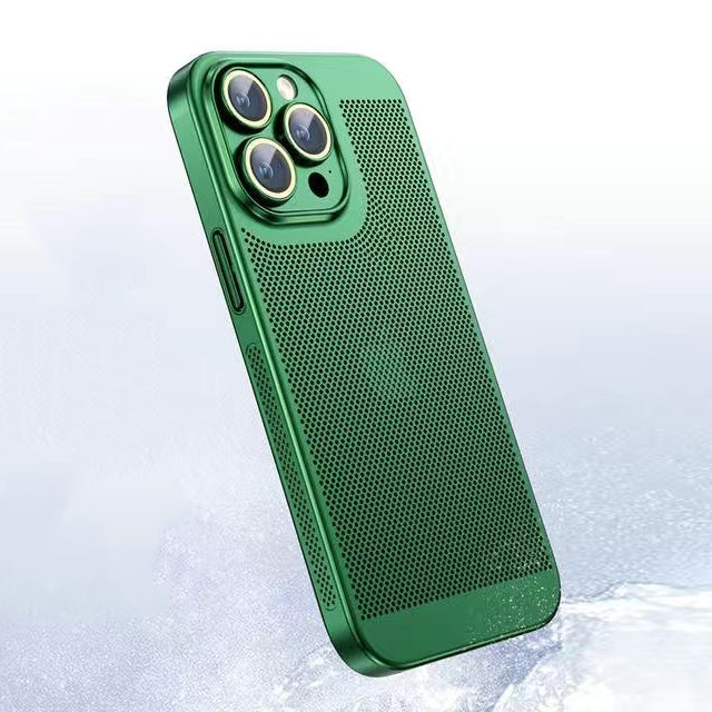 Mobilskal med en häftig grön-gul färggradient, ergonomisk passform för iPhone. Tillverkat i plast och gummi.