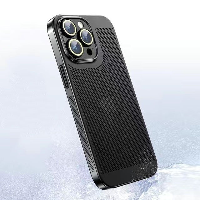 Elegant iPhone-skal med färggradient från grått till svart, ergonomisk känsla. Skyddar din smartphone effektivt.