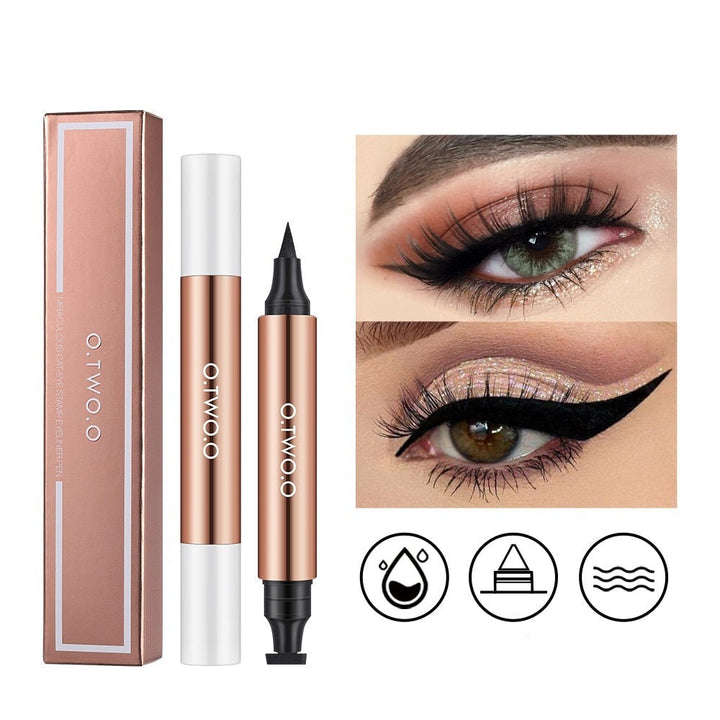 Eyeliner-stämpel för enkel applicering av skarpa, perfekta vingar och cat-eye. Vattenfast flytande eyeliner.