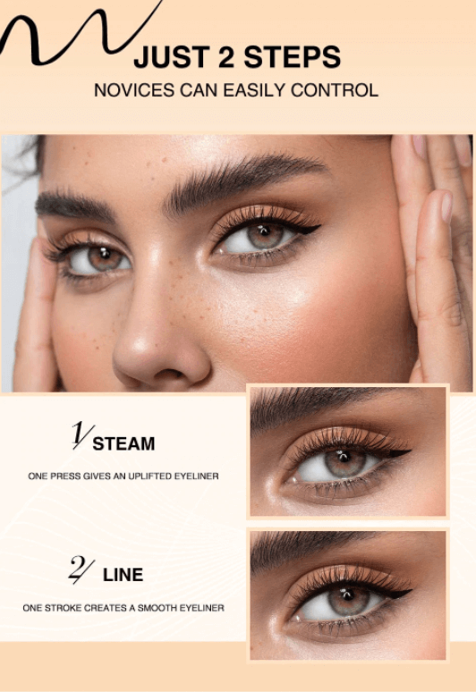 Få felfria eyeliner-vingar med denna smidiga stämpel. Vattenfast flytande eyeliner för snabb och professionell cat-eye look.