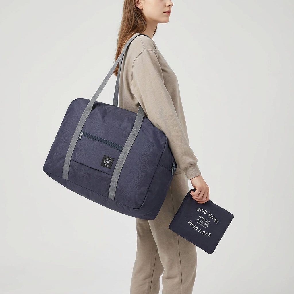 Unisex fällbar weekendväska, ultralätt och kompakt. Perfekt för flyg och smidigt handbagage.