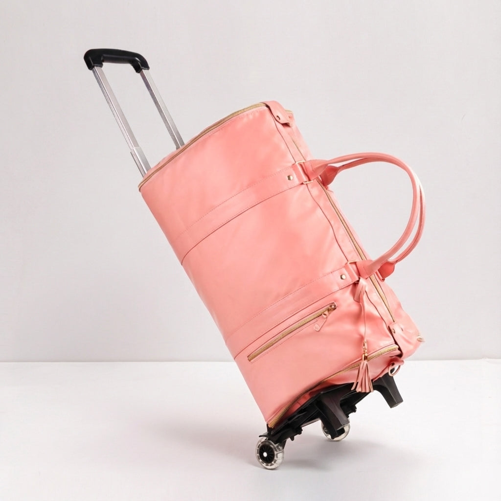 Organiserad, hopfällbar resväska med hjul för enkel och smidig packning av ditt bagage.