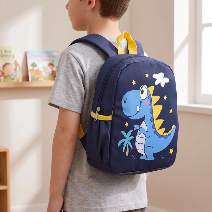 Färgglad dinosaurie skolväska för barn, perfekt för förskola & skola. Lättviktig barnryggsäck för äventyr.