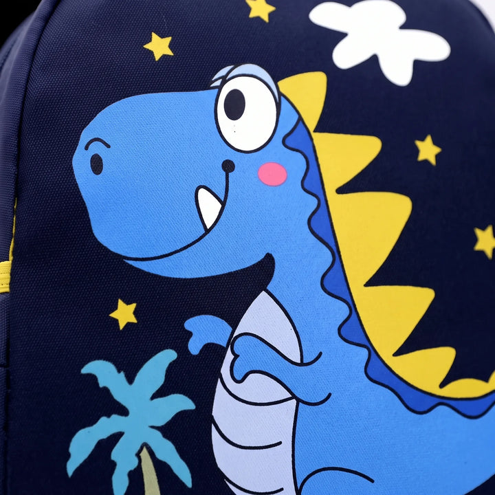 Ergonomisk barnryggsäck med dinosaurier, perfekt för skolan. Lätt & bekväm skolväska för lekfulla barn.