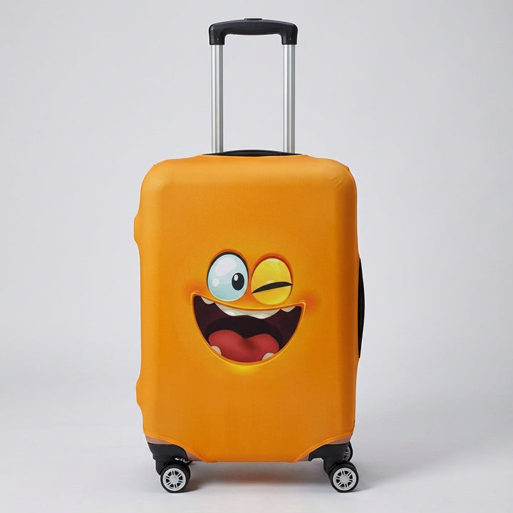 SmileGuard färgglatt bagageöverdrag för resväska i polyester. Erbjuder utmärkt reseskydd och är lätt att montera.