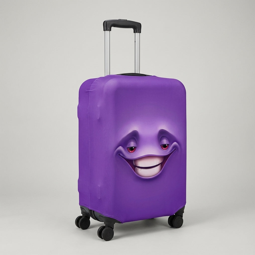 Färgglatt polyester bagageöverdrag med roligt tryck. Perfekt reseskydd som är både elastiskt och lätt att känna igen.