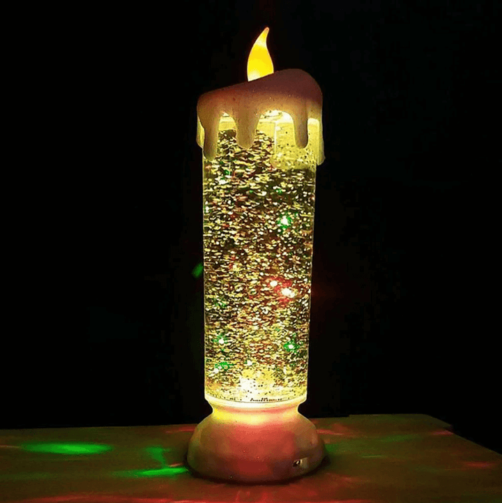 Vackert LED-ljus med färgskiftande glitter och gnistrande kristallglas för inomhusbelysning.