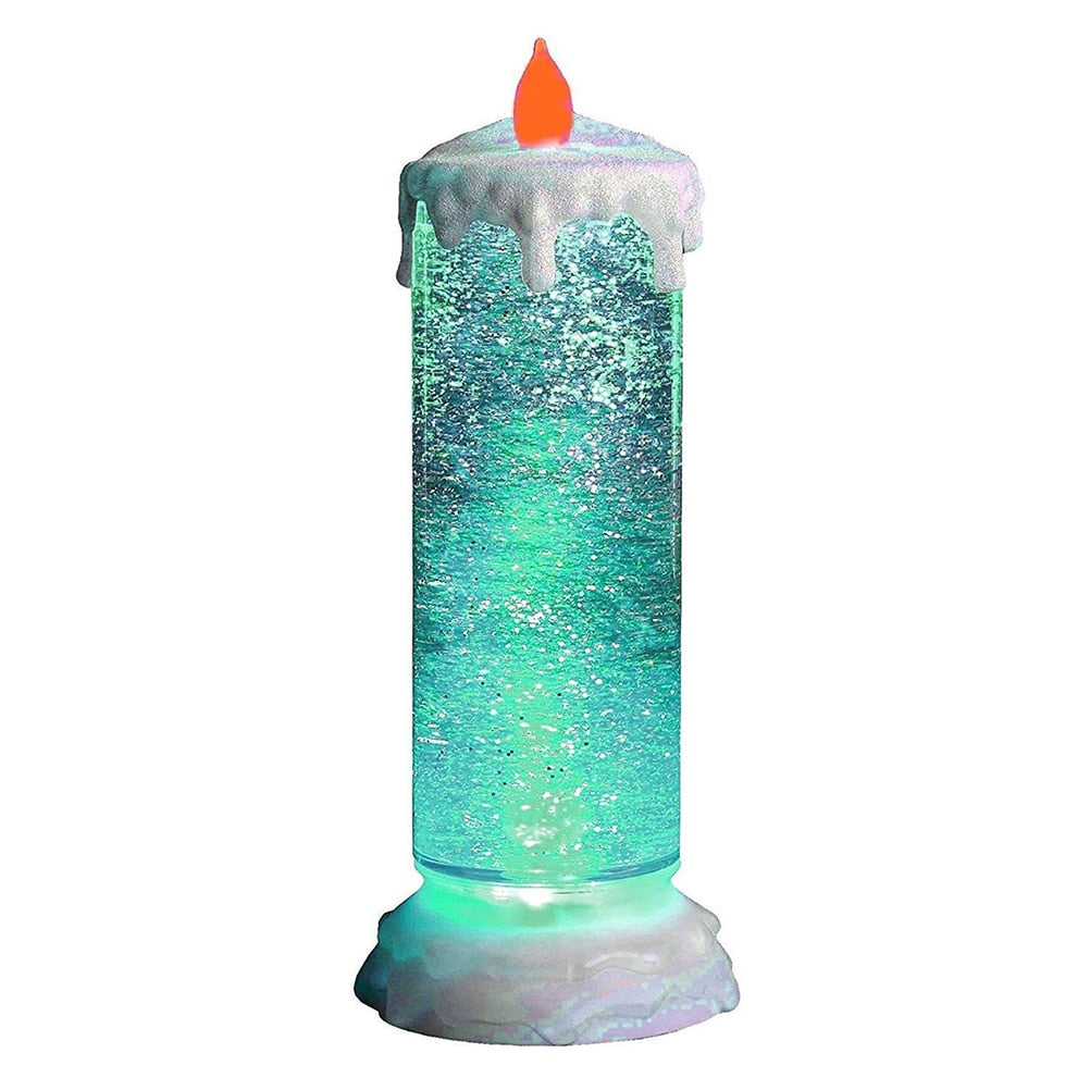 Romantiskt LED-glitterljus i kristallglas, ändrar färg. En stämningsfull detalj i heminredningen.