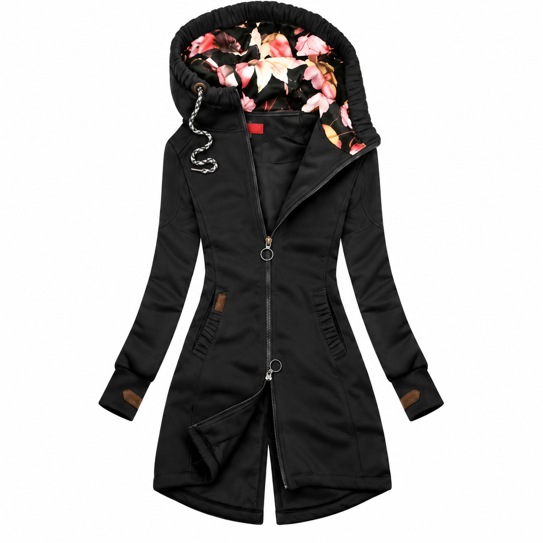 Chubasquero de mujer con capucha y estampado floral