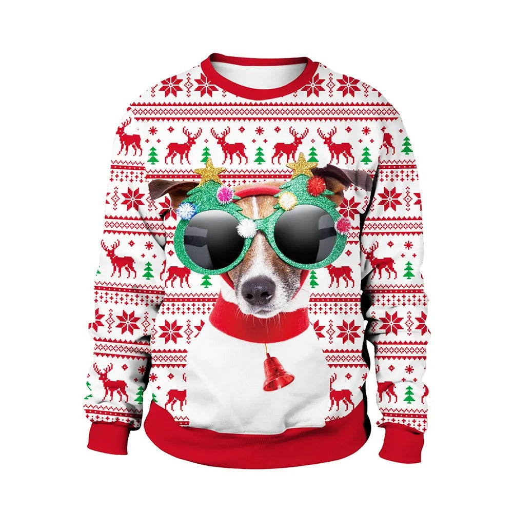 Perfekt julklapp: festlig herr jultröja. Mjuk, varm pullover med unikt jultryck för vintern och julfesten.