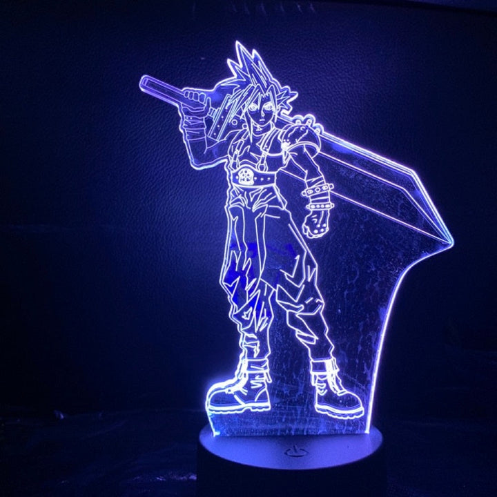 Elegant Final Fantasy 3D LED-nattlampa. Belysning i akryl för både spelrum, gaming och stilfull heminredning.