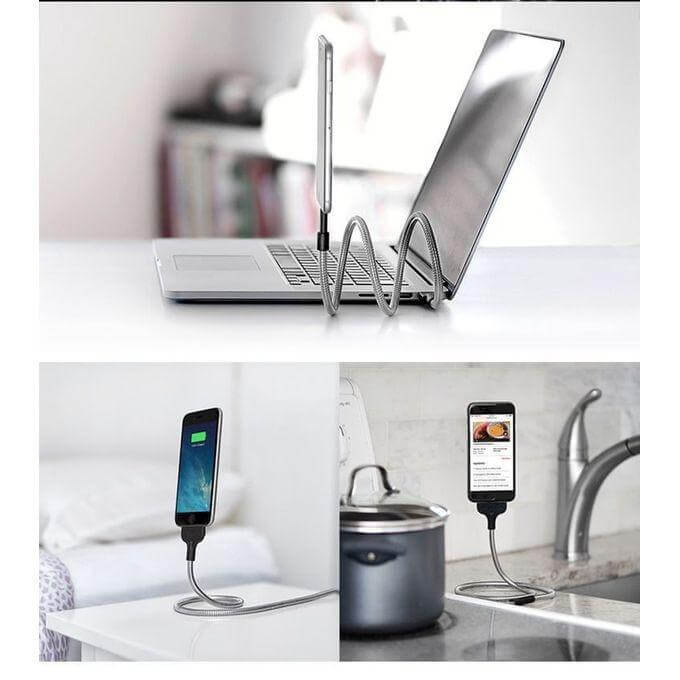 Praktisk svanhals laddare och stativ för mobiltelefoner. Gör din vardag enklare.